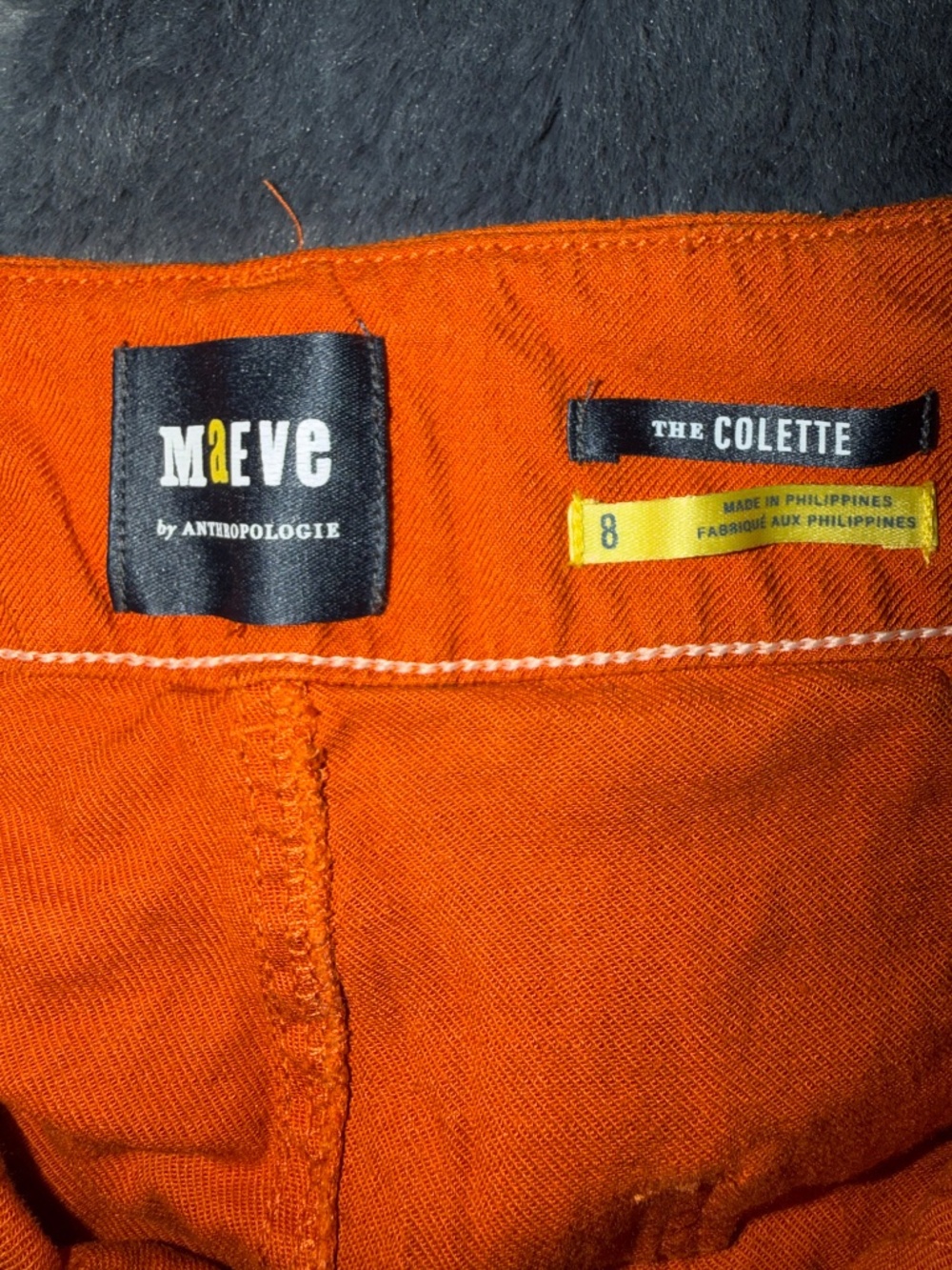 Anthropologie Maeve Collette Cotton Capri in Burnt Orange sz 8 - Picture 3 of 5